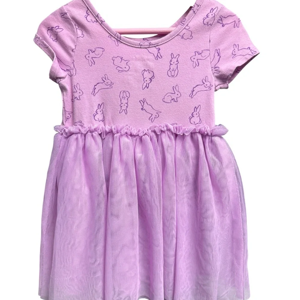 Cat & Jack Purple Bunny Easter Tulle Dress 3T